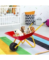 Gouun Outdoor Garden Backyard Play Toy Kids Metal Wheelbarrow