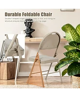Gouun 6 Pack Folding Chairs Portable Padded Office Kitchen Dining Chairs