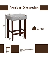 Gouun Set of 2 25 Inch Bar Stool with Curved Seat Cushions