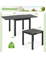 Gouun 31.5 inches-63 inches Adjustable Patio Expandable Dining Table for 4-6 Person