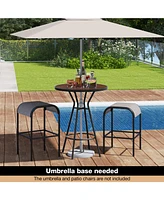 Gouun Pieces Outdoor Round Bar Table Set with 1.6 Inches Umbrella Hole
