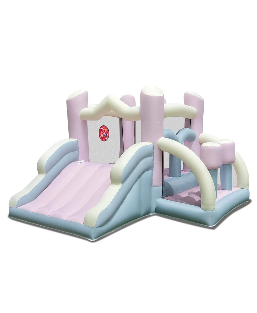 Gouun Kids Bounce House with Slide and 2 Boxing Columns Bouncy Castle for Party without Blower