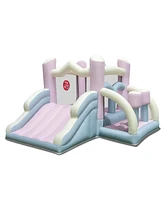 Gouun Kids Bounce House with Slide and 2 Boxing Columns Bouncy Castle for Party without Blower