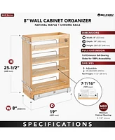 Rev-a-Shelf 8" Pullout Vanity Storage Organizer for Base Cabinets, 448-BC19-8C