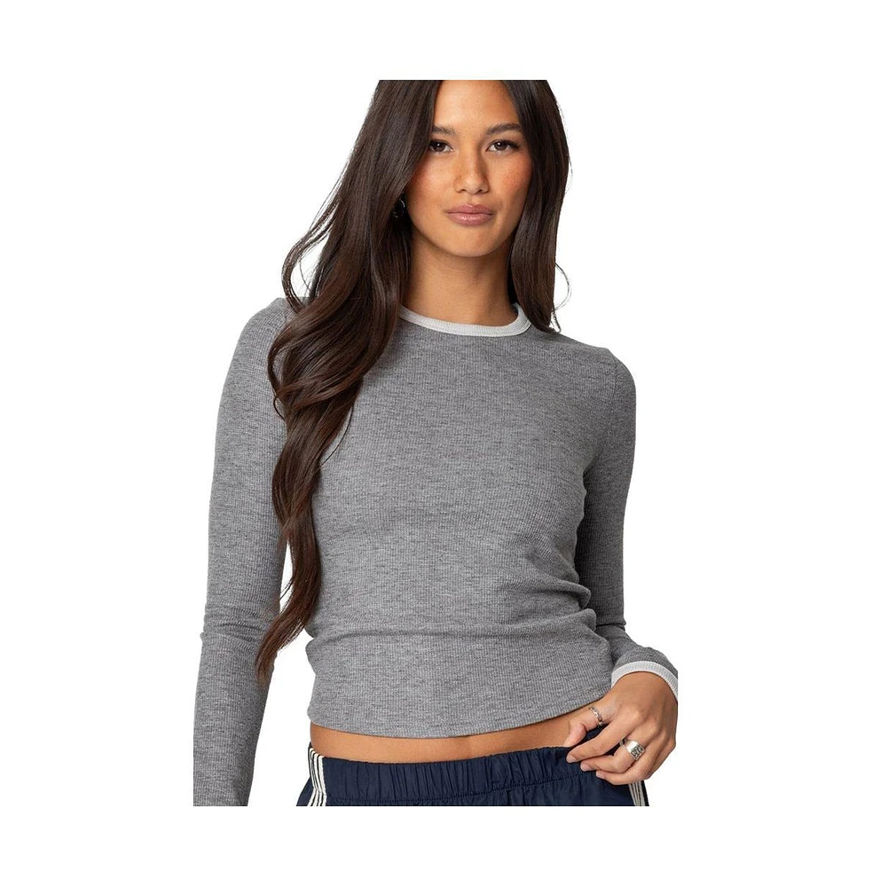 Edikted Women's Meghan Waffle Top