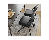 gaomon 4 Pack Folding Chairs With Padded Cushion and Back, for Outside, Foldable Metal Frame Hold Up to 350 Lbs, Chai