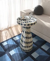Tov Furniture 18" Wood and Shell Side Table