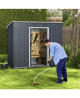 Gouun Outside Garden Storage Shed Tool House with Ground Foundation Frame