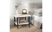 Under Desk Printer Stand with 360° Swivel Casters and Storage Shelves