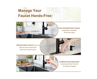 Casainc Smart Faucet Touchless Pull Down Sprayer Kitchen Faucet with Voice and Motion Control