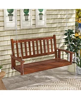 Gouun 2-Person Wooden Outdoor Porch Swing with 500 lbs Weight Capacity