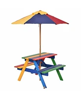 Gouun 4 Seat Kids Picnic Table with Umbrella