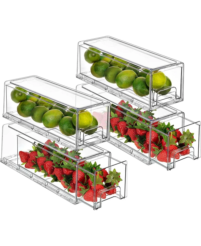 Sorbus 2 Pack Small Clear Stackable Pull-Out Drawers