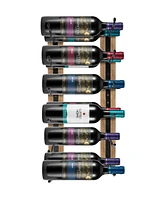 Sorbus Wire & Mahogany Wood Wine Rack and Glass Holder Wall Mounted for Bottles, Wine Glasses, for Home Bar (Holds 12 Bottles, 6 Glasses)