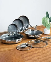 Livwell DiamondClad 9-Pc. Hybrid Nonstick Stainless Steel Frypan, Wok and Everything Pan Set