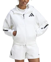 adidas Women's Z-n-e Zip-Front Hooded Logo Jacket