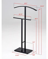 Kings Brand Furniture Dossi Gold Metal Suit Rack Valet Stand