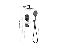 Casainc Circular Black Shower Faucet All-In-One Kit with Rough-in Valve