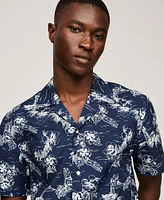 Tommy Hilfiger Men's Printed Short Sleeve Flex Poplin Shirt