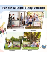 Gouun Wooden4-in-a-row Game Set with 42 Pcs Chips and 600D Oxford Fabric Carrying Bag