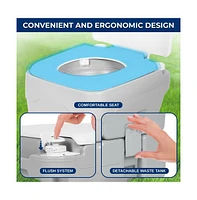 SereneLife 20-Liter Outdoor Portable Toilet with Detachable Waste Tank