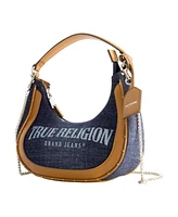 True Religion Licensed Denim Handbag with Chain Strap