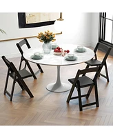 Gouun Set of 4 Dining Chairs Foldable Kitchen Chair with Rubber Wood Legs and Padded Seat