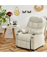 Gouun Kids Recliner Chair with Cup Holder and Footrest for Children