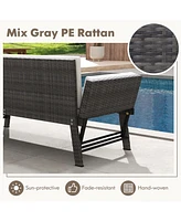 Gouun Outdoor Convertible Sofa Daybed with Adjustable Armrests for Balcony-Off