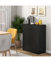 Gouun 2-Door Modern Floor Storage Cabinet with 3-Tier Shelf