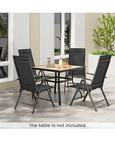 Gouun 1 Piece Patio Folding Dining Chairs with 7-Level Adjustable High Backrest
