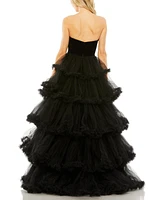 Mac Duggal Women's Strapless Tiered Ruffle Ballgown