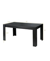 Gouun 63 Inch Rectangular Modern Dining Kitchen Table for 6 People