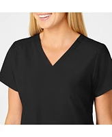 Wink Women's W123 Flex Back Stylized V-Neck Scrub Top