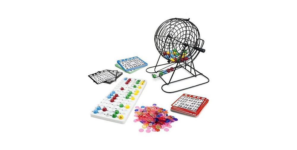 Slickblue Jumbo Bingo Set - 9-Inch Metal Cage with Calling Board