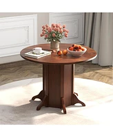 Gouun Round Dining Table with Pedestal Base for 4-6 People