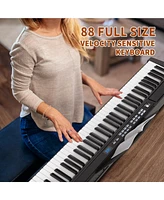 Skonyon 88 Key Digital Piano Keyboard Portable Electric Piano with 8 Accessories