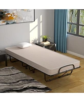 Gouun Rollaway Guest Bed with Sturdy Steel Frame and Memory Foam Mattress Made Italy