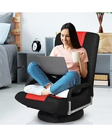 Gouun 360-Degree Swivel Gaming Floor Chair with Foldable Adjustable Backrest