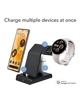 Wasserstein 3-in-1 Charging Station Made for Google Pixel, Pixel Buds, Fitbit Charge 5, 6, Versa 3, 4, Sense, Sense 2, Ace Lte & Pixel Watch 3