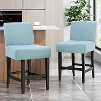 The Pop Home Set of 2 Modern Counter Stools,Soft Upholstered Seat for Kitchen & Dining-The Pop Home