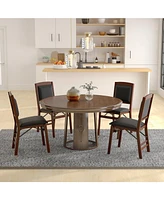Gouun Set of 2 Folding Dining Chairs with Padded Seat and High Backrest