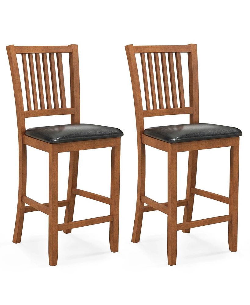 Gouun 2-Piece Bar Chair Set Counter Height Bar Stool with Backrest