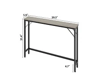 gaomon 5.9" Narrow Sofa Table, Skinny Console Table with Storage, Slim Behind Couch Table for Living Room, Entryway, Hallway, Foyer