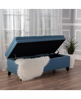 Button-Tufted Storage Ottoman with Soft-Close Lid, for Bedroom, Living Room, Entryway-The Pop Home