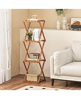 Gouun 4-Tier Folding Plant Rack and Free Standing Shoe Rack