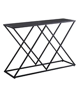 Kings Brand Furniture Calvert Textured Black Console Display Table, Black