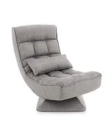 Gouun 5-Level Adjustable 360° Swivel Floor Chair with Massage Pillow