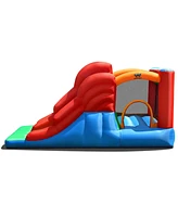 Gymax Inflatable Double Slide Bounce House Bouncy Castle w/ 480W Blower