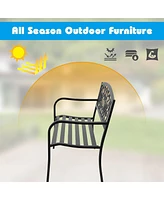 Gouun Outdoor Furniture Steel Frame Porch Garden Bench